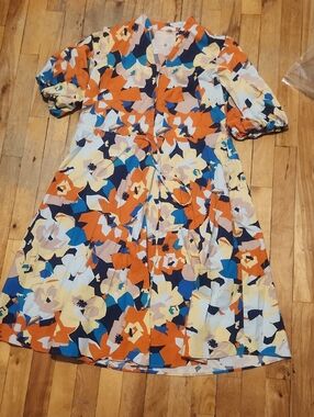 52Seven Midi Puff Sleeve Dress